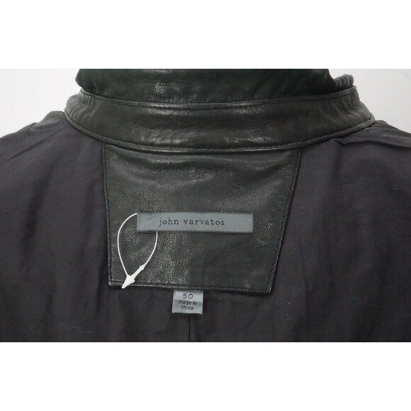John Varvatos Lambskin Black Hook Closure Resort Leather Jacket Sz 40 NEW - Picture 8 of 9